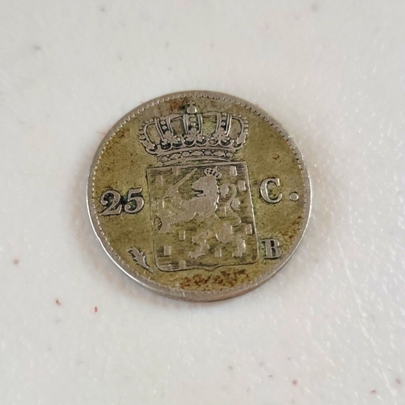 Old Silver Netherland 25c Love Token Coin - Picture 4 of 4